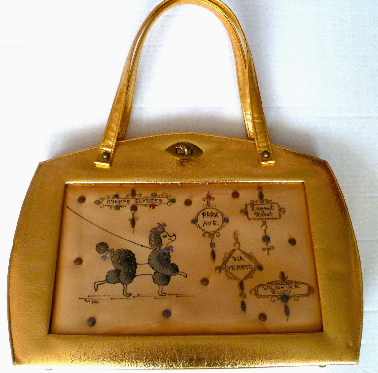 Distinct Vintage Black eyelet Fleurette of Miami box bag purse handbag