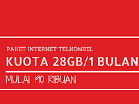 Paket Internet Telkomsel 28GB/30 Hari Hanya 190 ribu