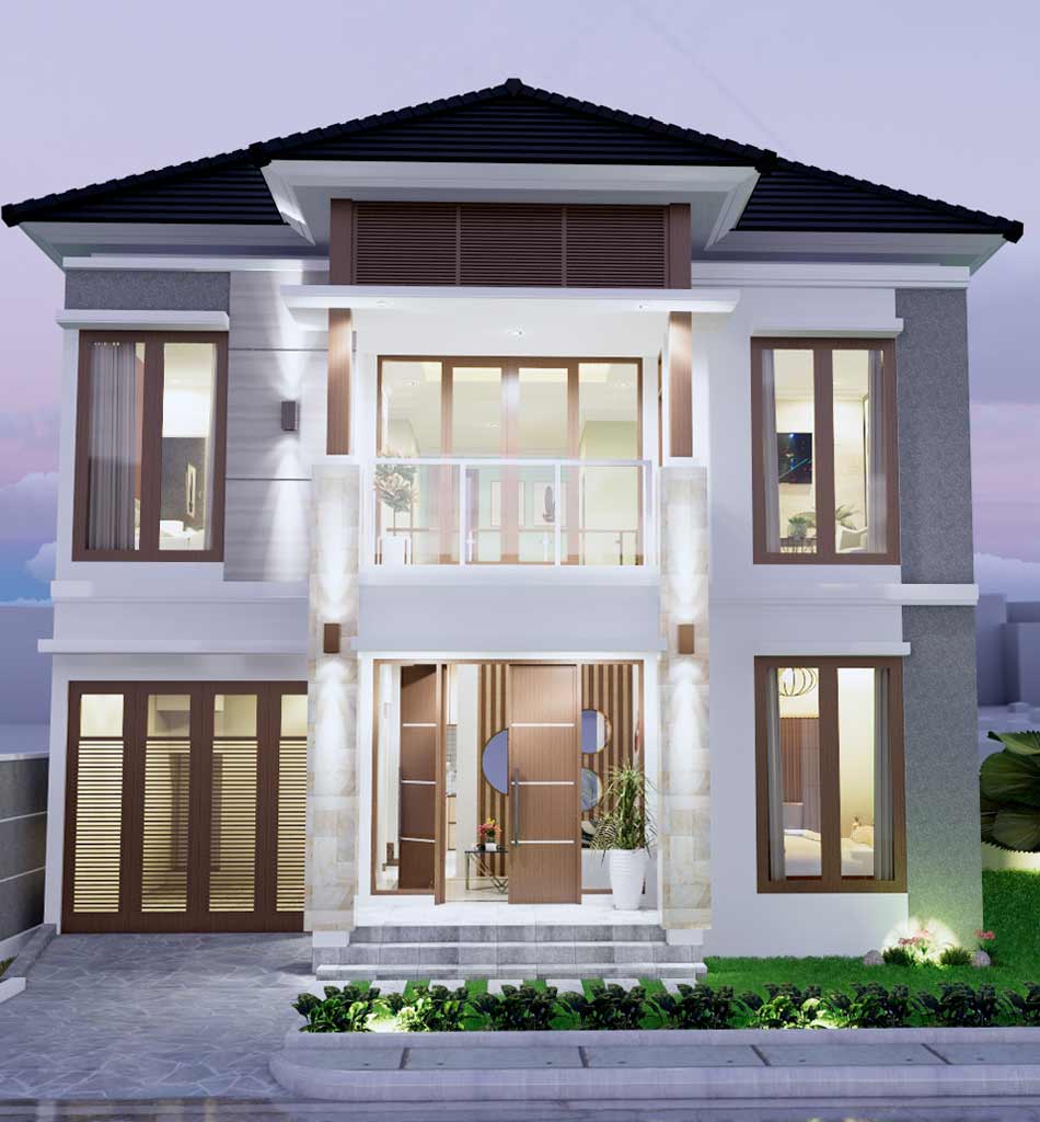 jasa desain interior exterior rumah 2 lantai prasada arsitek