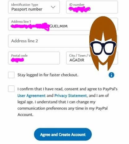 الضغط على موافق انشاء حساب- انشاء حساب paypal