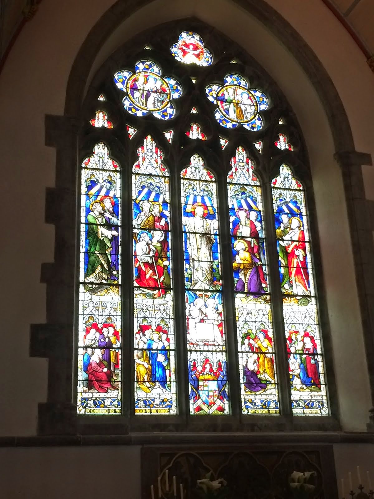 One of many stained glass windows.