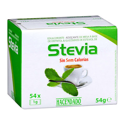 Edulcorante de stevia granulado en sobres Hacendado