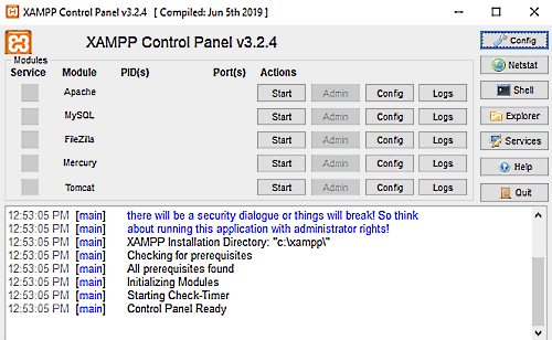 Configura XAMPP