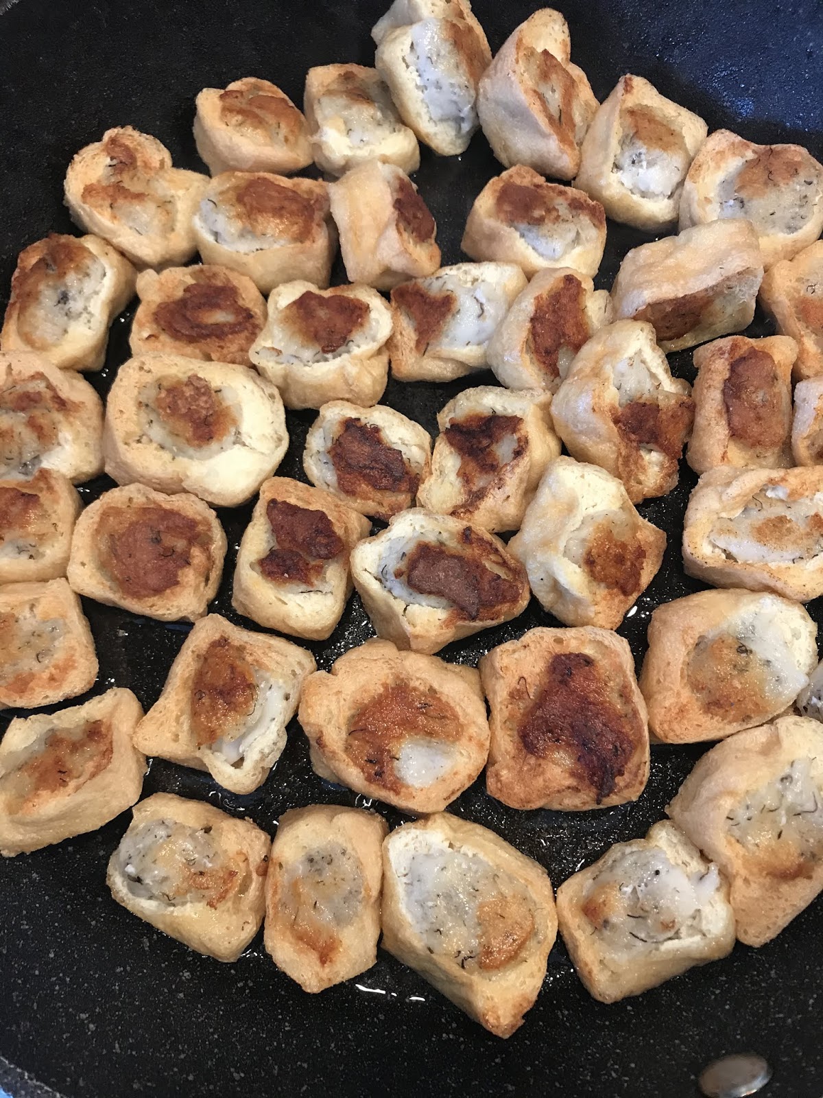 Once upon a cook Stuffed Tofu Puff with Minced Fish 魚肉釀豆腐
