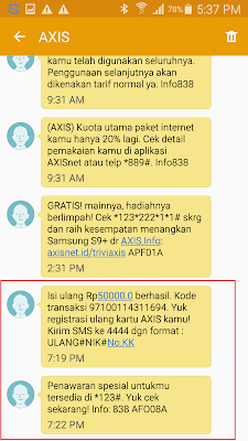 Bukti Pembayaran Pulsa Gratis Axis Terbaru dari Aplikasi Akulaku Android