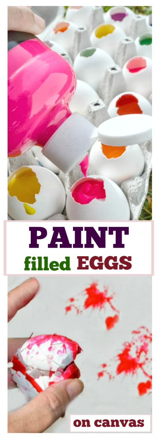 Paint Filled Eggs on Canvas Growing A Jeweled Rose
