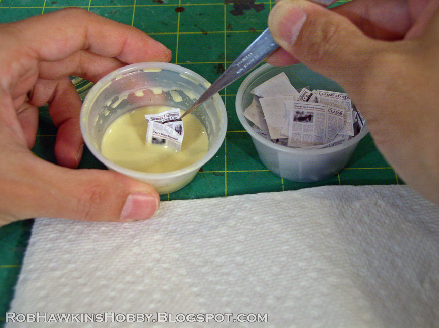 Rob Hawkins Hobby Terrain Tutorial Making Newspaper Litter