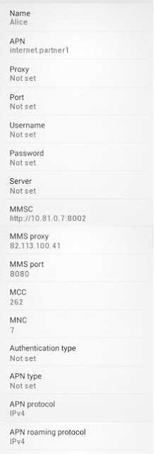 Alice Mobiles Internet Einstellungen Android / HTC/Samsung Galaxy/Nexus