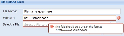 Validate HTML form fields in ExtJs using validation type