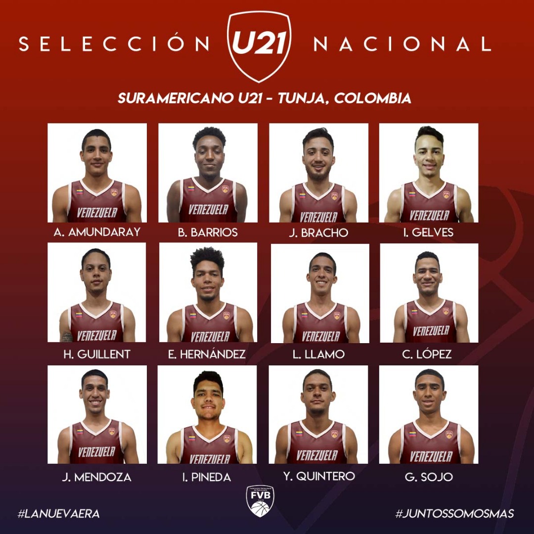 Venezuela definió su equipo para el Suramericano U21 Se Habla Basket