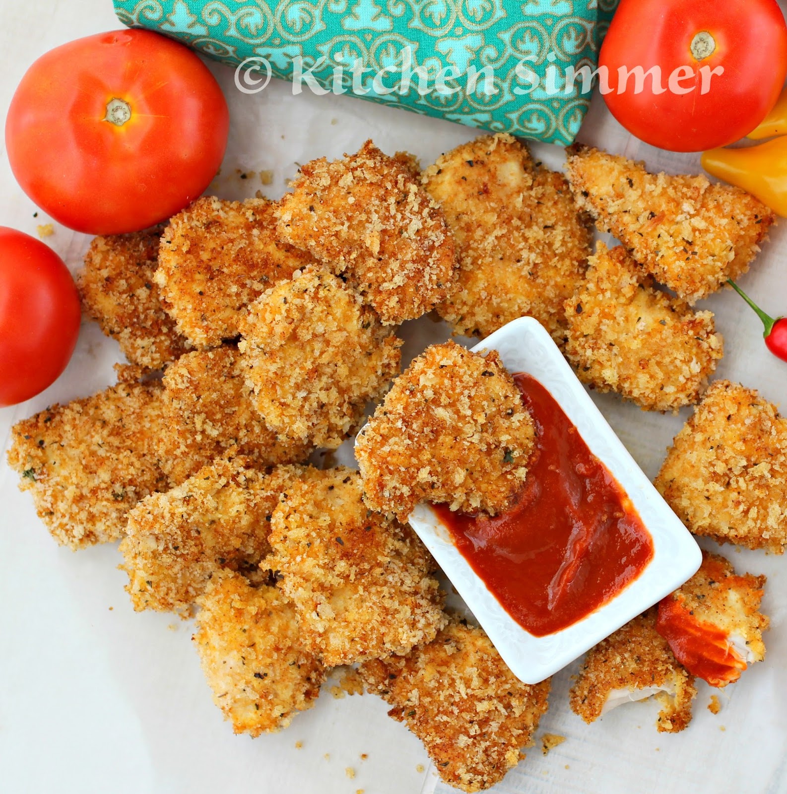 Kitchen Simmer Oven Baked Parmesan Cheese Chicken Nuggets