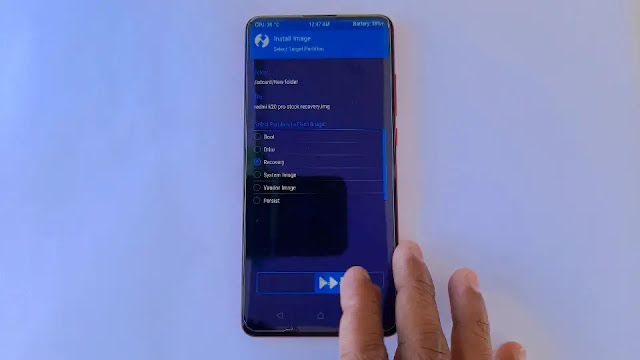 flash the file by swiping now flash the file