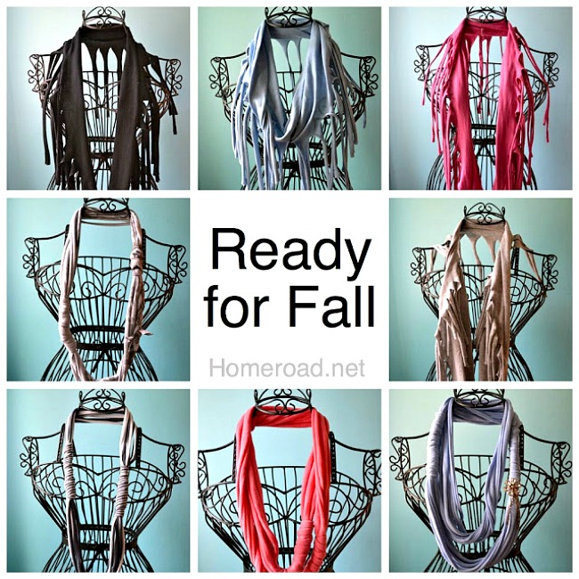 Recycled DIY Dyed Fringed TShirt Scarf