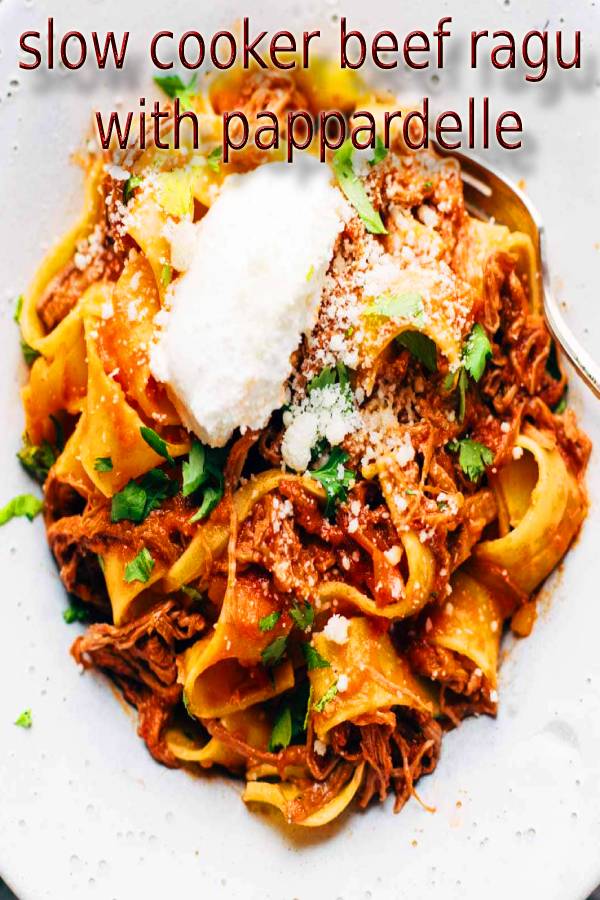 slow cooker beef ragu with pappardelle Masakan Ibu