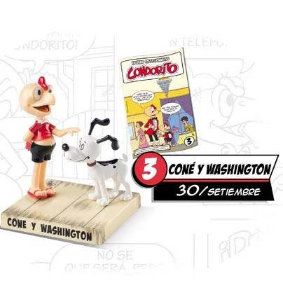 colección condorito y sus amigos, figura de coné y washington