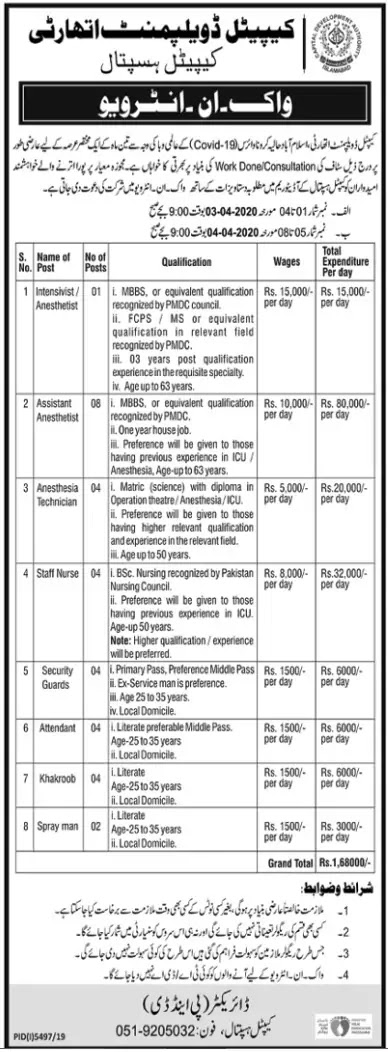 CDA CAPITAL HOSPITAL JOBS