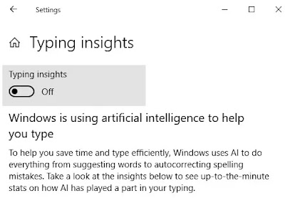 Cara menonaktifkan fitur Typing Insights Windows 10-2 Cara menonaktifkan fitur Typing Insights Windows 10-2
