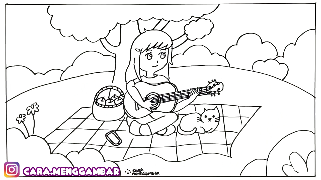 Mewarnai Gambar Sketsa Gitar Contoh Sketsa Gambar Ima - vrogue.co