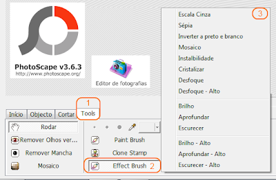 PhotoScape - Ferramenta Pincel de Efeitos