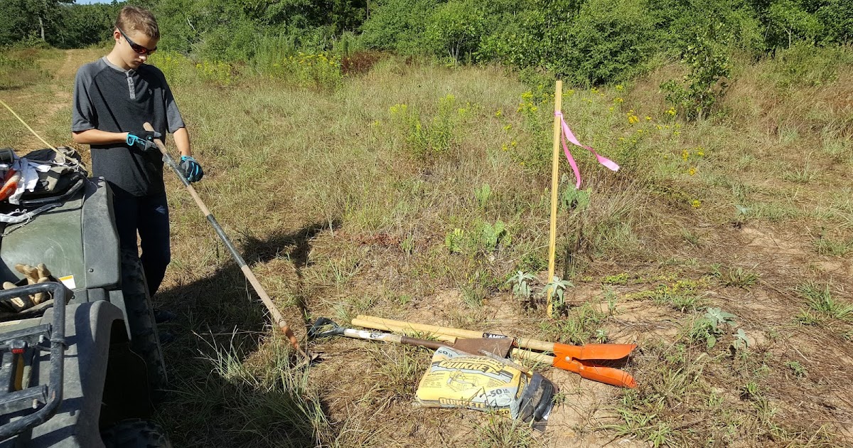 Texas Woodsman Survey Pins Set in Concrete