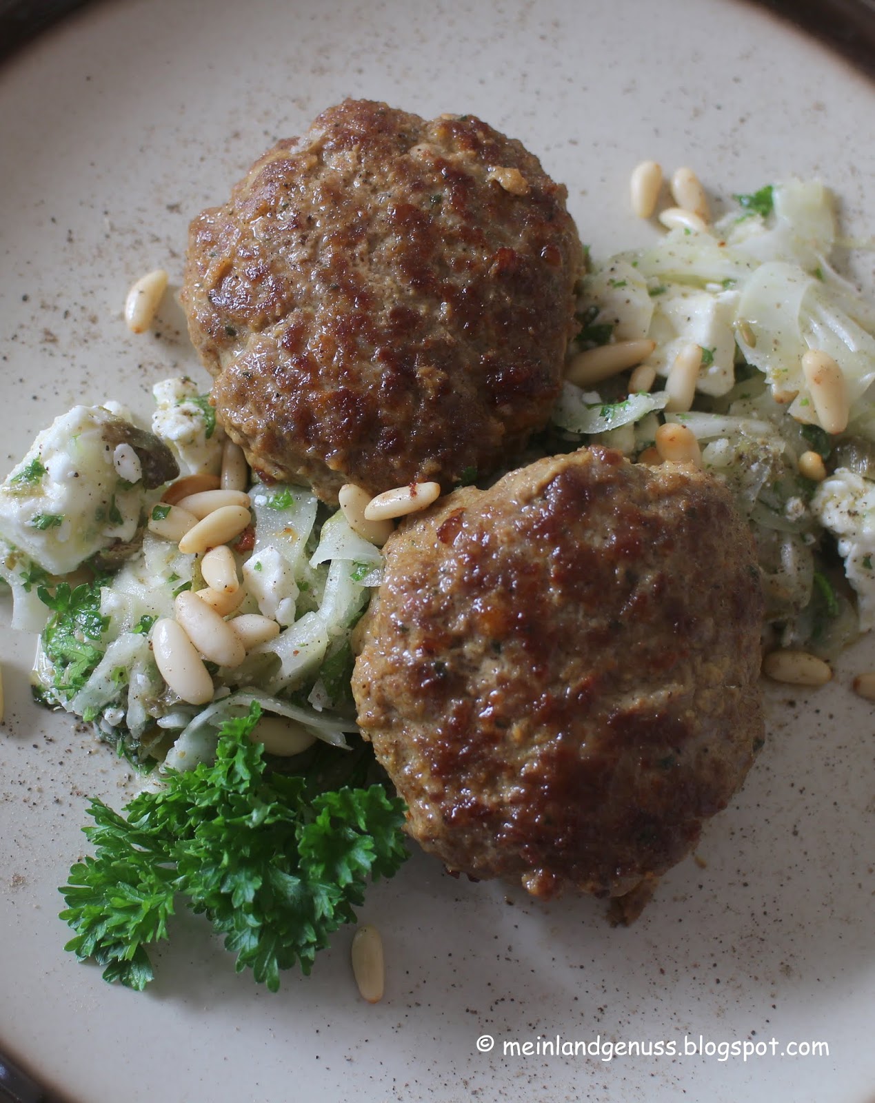 mein Land und Gartengenuss : Rinderhacksteaks mit mariniertem Fenchel ...
