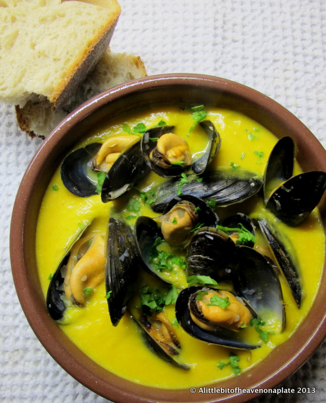 A little bit of heaven on a plate... Sweet fresh mussel soup recipe