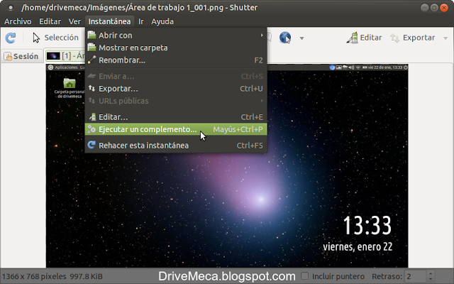 DriveMeca instalando Shutter paso a paso en Linux Ubuntu