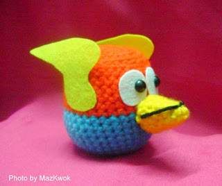 crochet blue angry bird