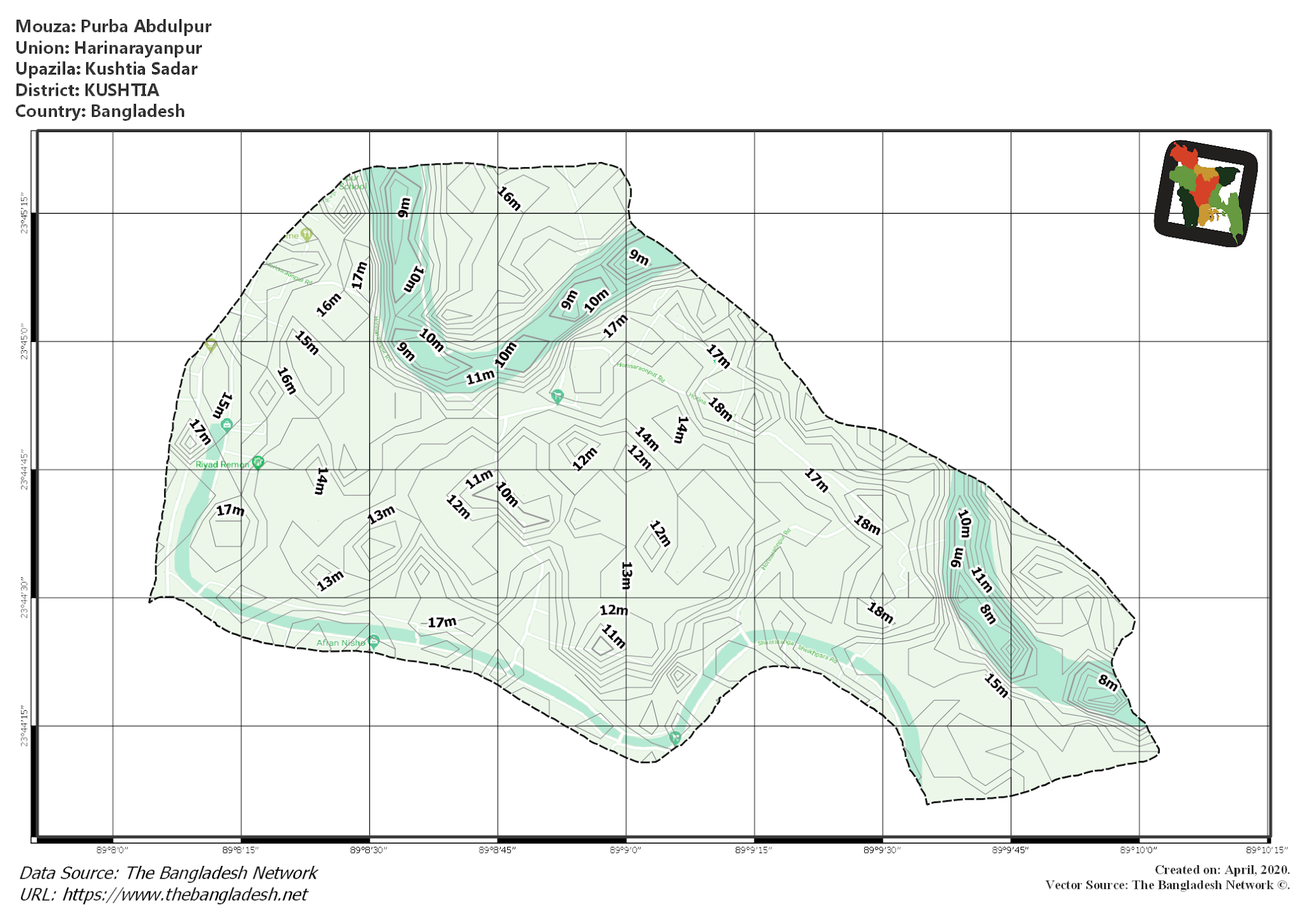 Map of Purba Abdulpur Mouza of Kushtia Sadar Upazila, KUSHTIA Map of Purba Abdulpur Mouza of Kushtia Sadar Upazila, KUSHTIA, Bangladesh.