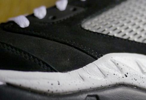 THE SNEAKER ADDICT: Air Jordan 5 Black Suede/White Sample Sneakers (Images)