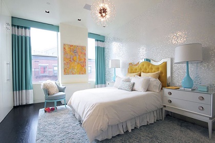 Lindos dormitorios en color turquesa y blanco - Colores en Casa