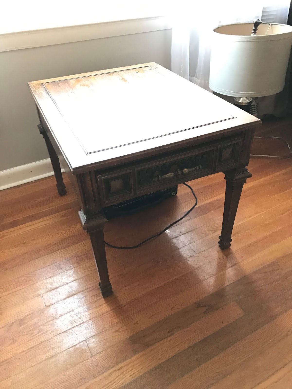 Weathered Sign and Company Gold Dipped Navy Blue End Table
