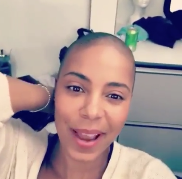 sanaa lathan hair - shaved empire