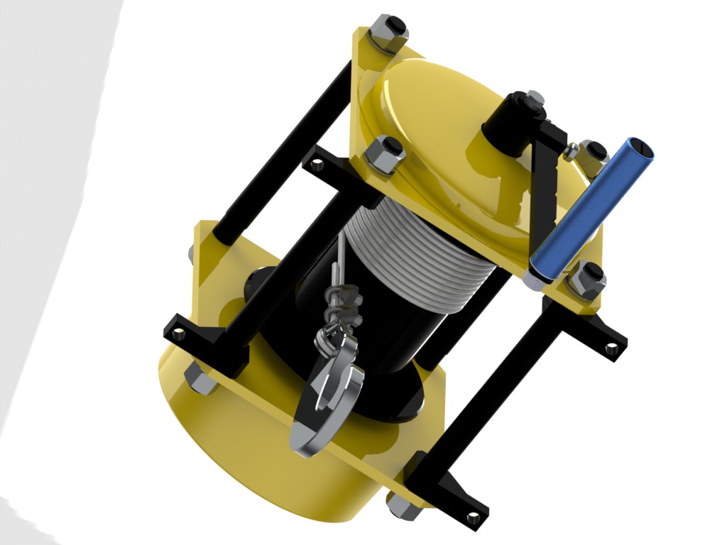 Hand winch, capacity 500 kg Download free 3D cad models 100112