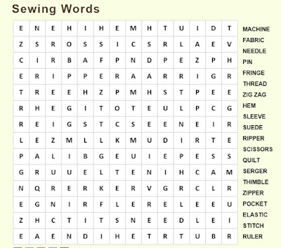 ScrapStitching & ScrapSewing: Sewing word search puzzle