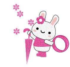Abecedario de Conejita con Sombrilla. Bunny Girl with Umbrella Alphabet.