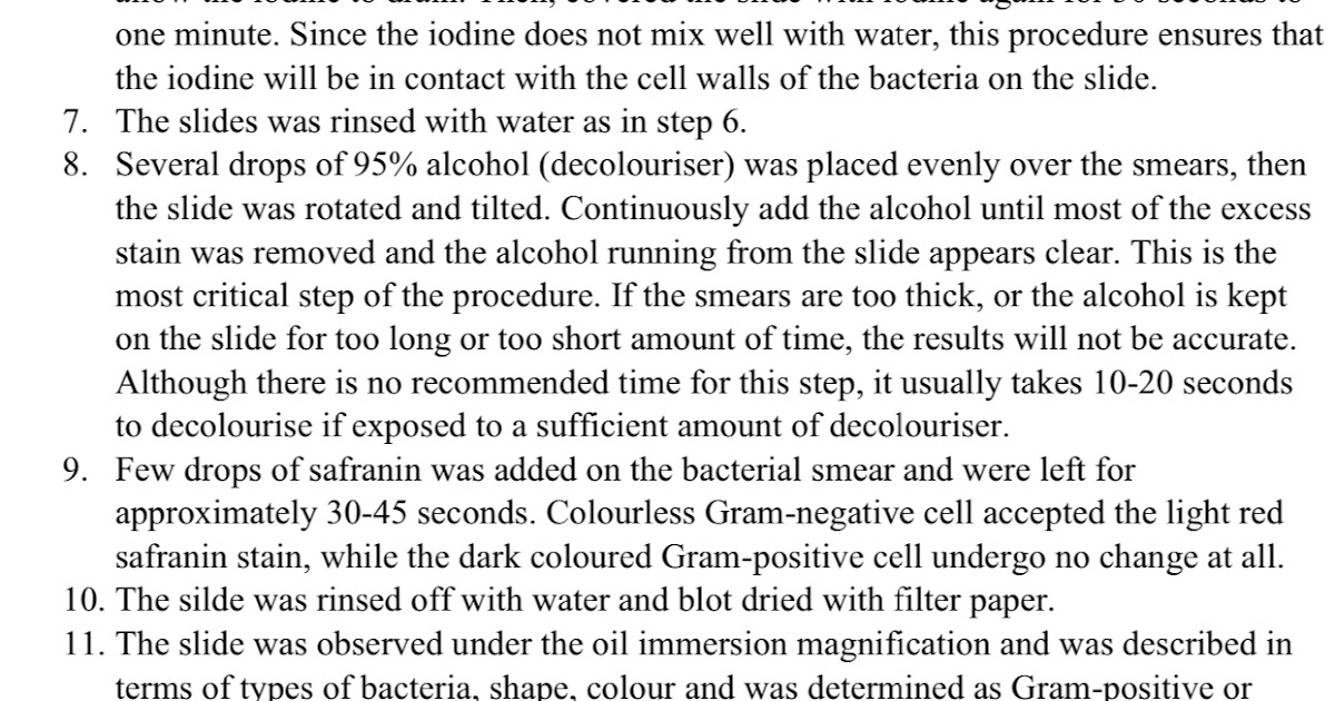 Lab report matriculation Biology SB025