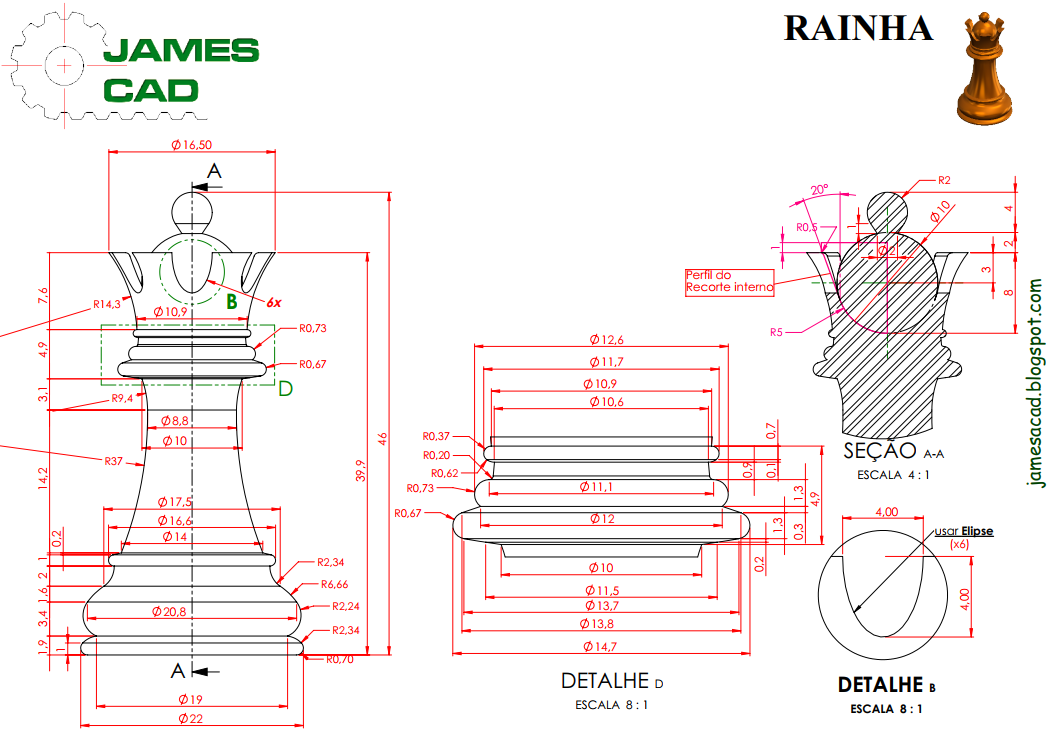 JamesCAD - desenhos mecânicos, civil, mobiliário, pré-moldados e