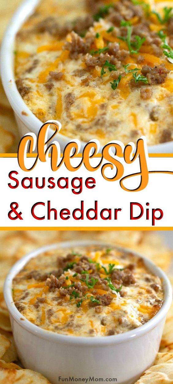 resep rachel: Sausage Dip With Cream Cheese & Cheddar