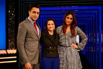 Imran Khan and Kareena on the sets of The Front Row With Anupama Chopra