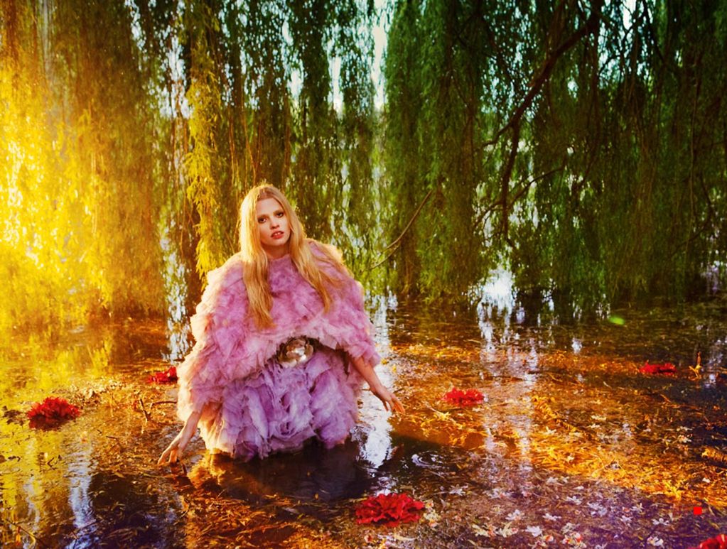 Lara Stone in 'Dark Blooms' for Vogue UK September 2012 - The Front Row ...
