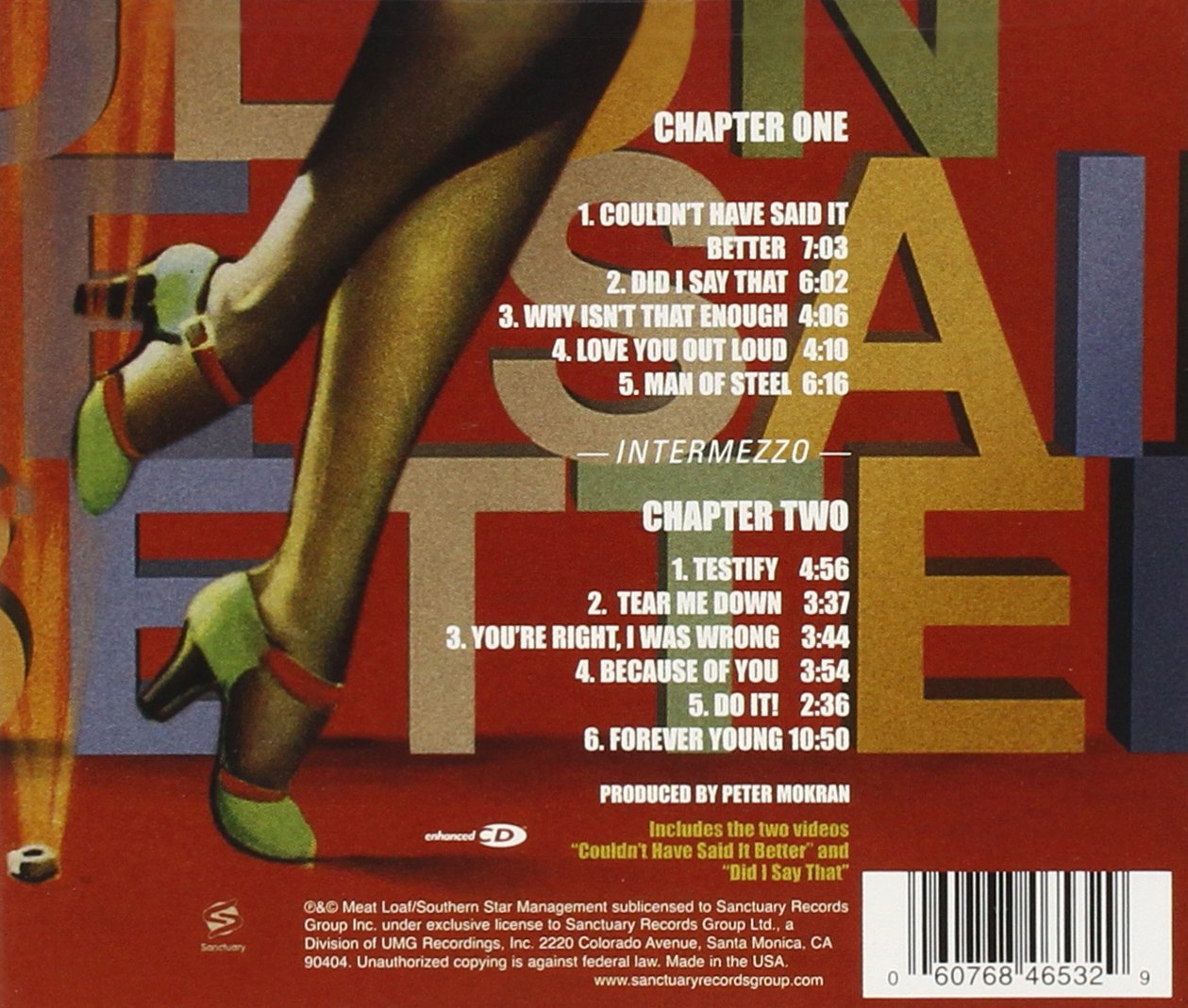 Classic Rock Covers Database Meat Loaf Couldn't Have Said It Better