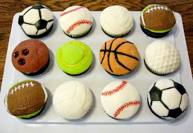 Sports and Volleyball cupcakes from Cake Central.