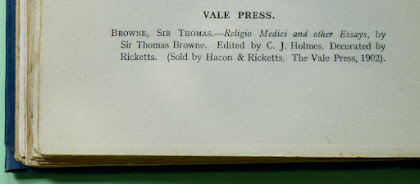 'Vale Press' list (detail)  in University College of North Wales, Bangor. The Owen Pritchard Collection of Pottery, Glass and Books (1921)