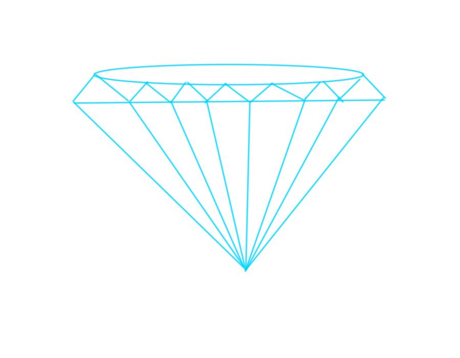 Diamond drawing easy step by step with colour