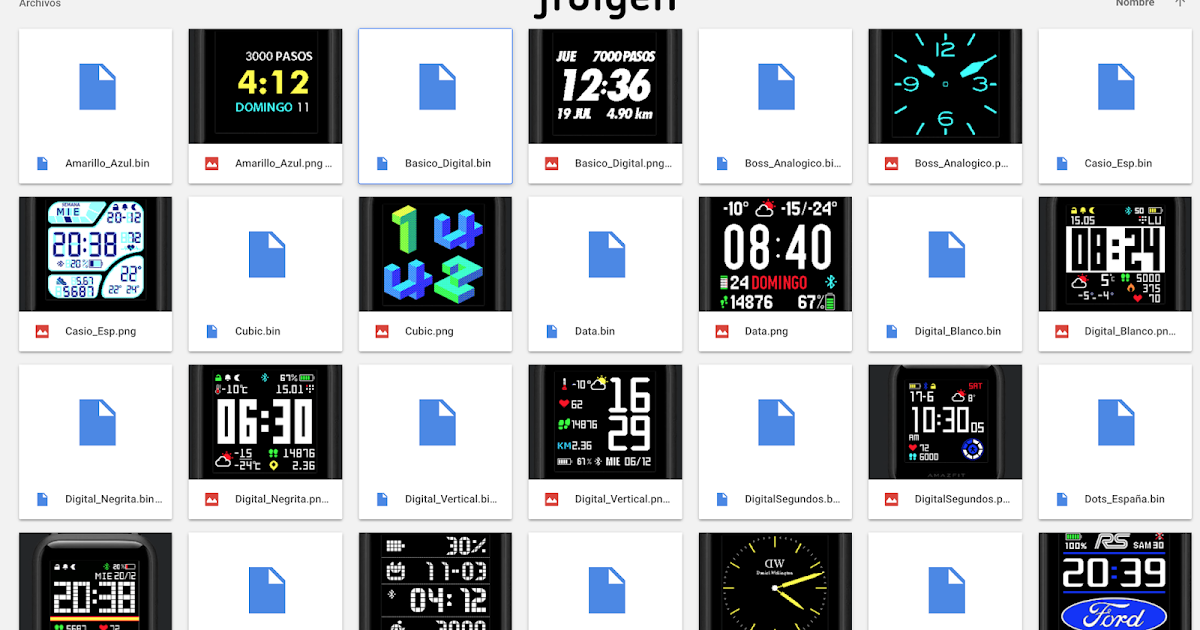 jfulgen blog: AmazFit Bip - Selección de Watchfaces