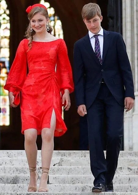 Queen Mathilde, Crown Princess Elisabeth, Prince Gabriel, Prince Emmanuel Princess Eleonore and Princess Delphine