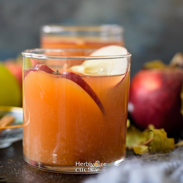 Instant Pot Apple Cider in a glass