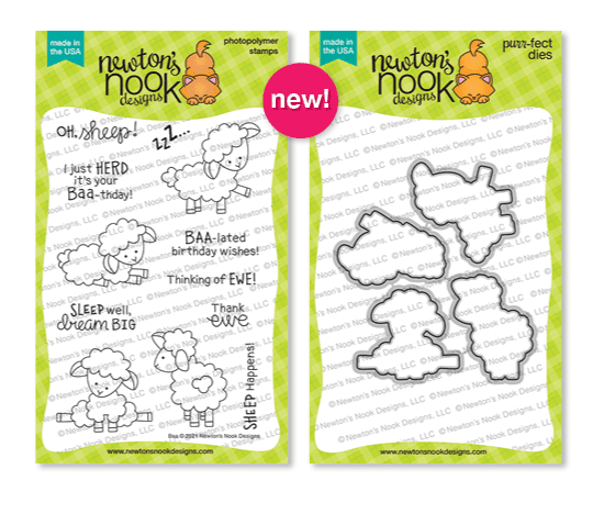 Baa Stamp Set and coordinating die set by Newton's Nook Designs