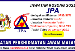Permohonan Jawatan Kosong Kerajaan Di Jabatan Perkhidmatan Awam Malaysia Jpa Tahun 2021 Tarikh Tutup 24 Januari 2021 Ejawatankini Com